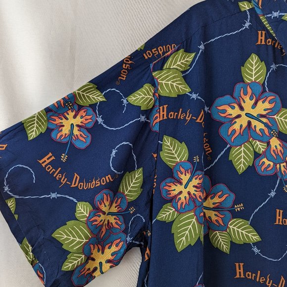 Harley-Davidson Tropical Hawaiian Button Up Shirt Size 3XB - Picture 7 of 12